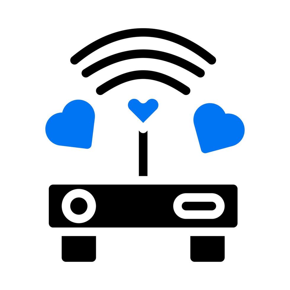 signal icon solid blue black style valentine illustration vector element and symbol perfect.