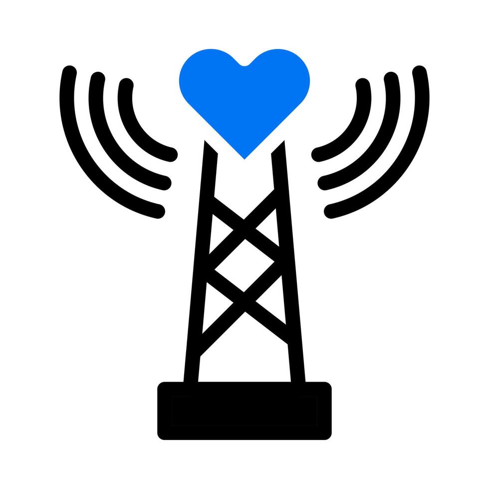 signal icon solid blue black style valentine illustration vector element and symbol perfect.