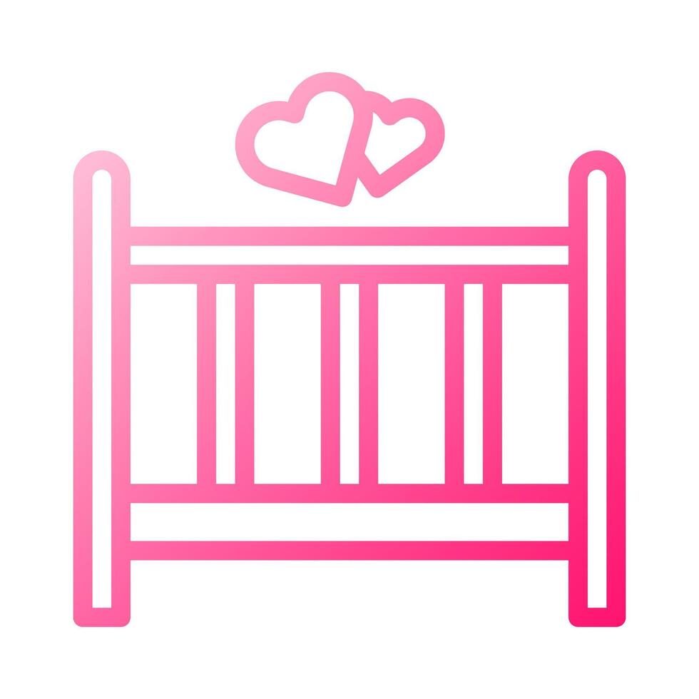 bed icon gradient red style valentine illustration vector element and symbol perfect.