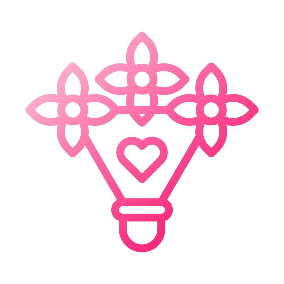 Bouquet icon gradient red style valentine illustration vector element and symbol perfect.
