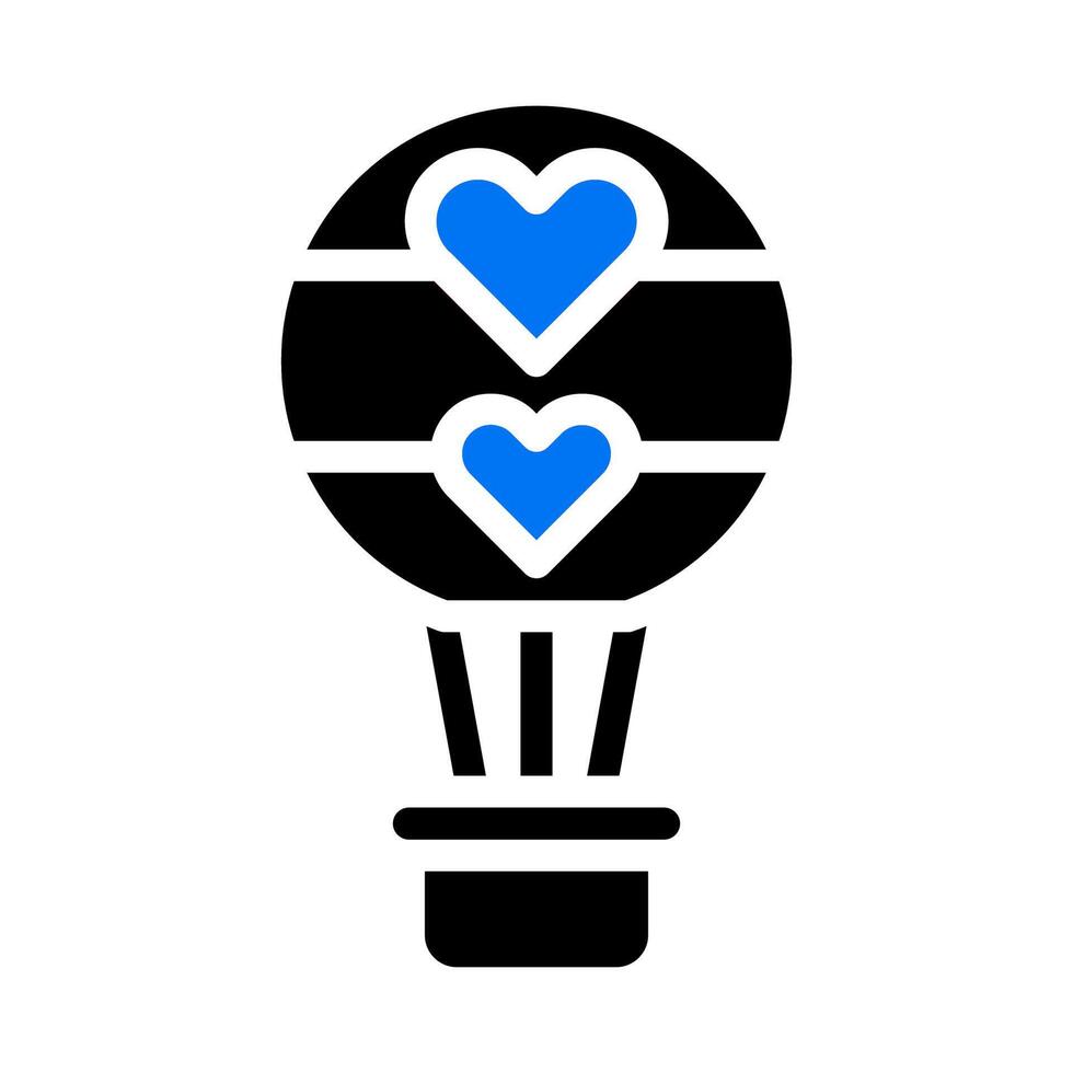 air balloon icon solid blue black style valentine illustration vector element and symbol perfect.