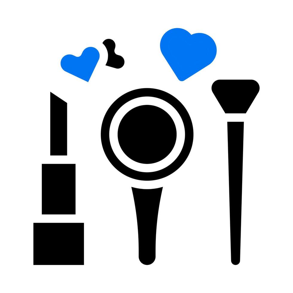 icono cosmético sólido azul negro estilo san valentín ilustración vector elemento y símbolo perfecto.