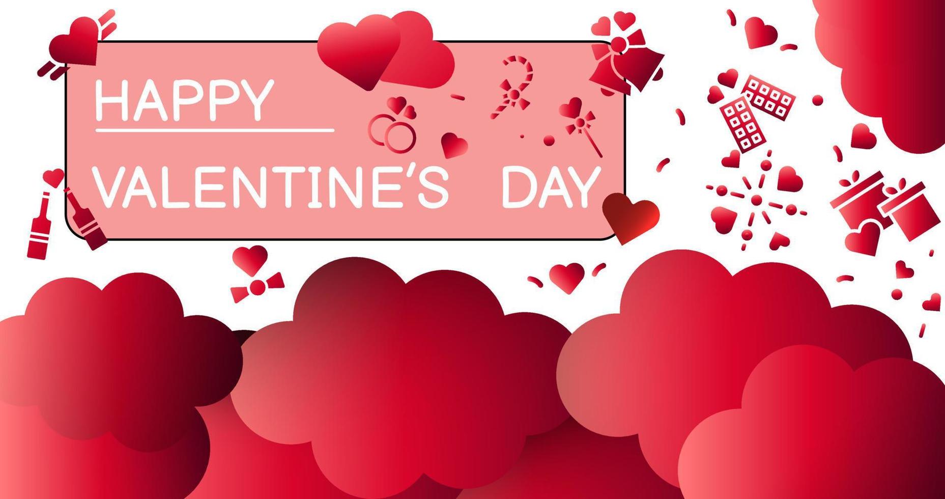 Valentines day background for social media template and banner red color. vector