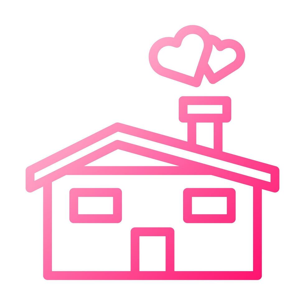 house icon gradient red style valentine illustration vector element and symbol perfect.