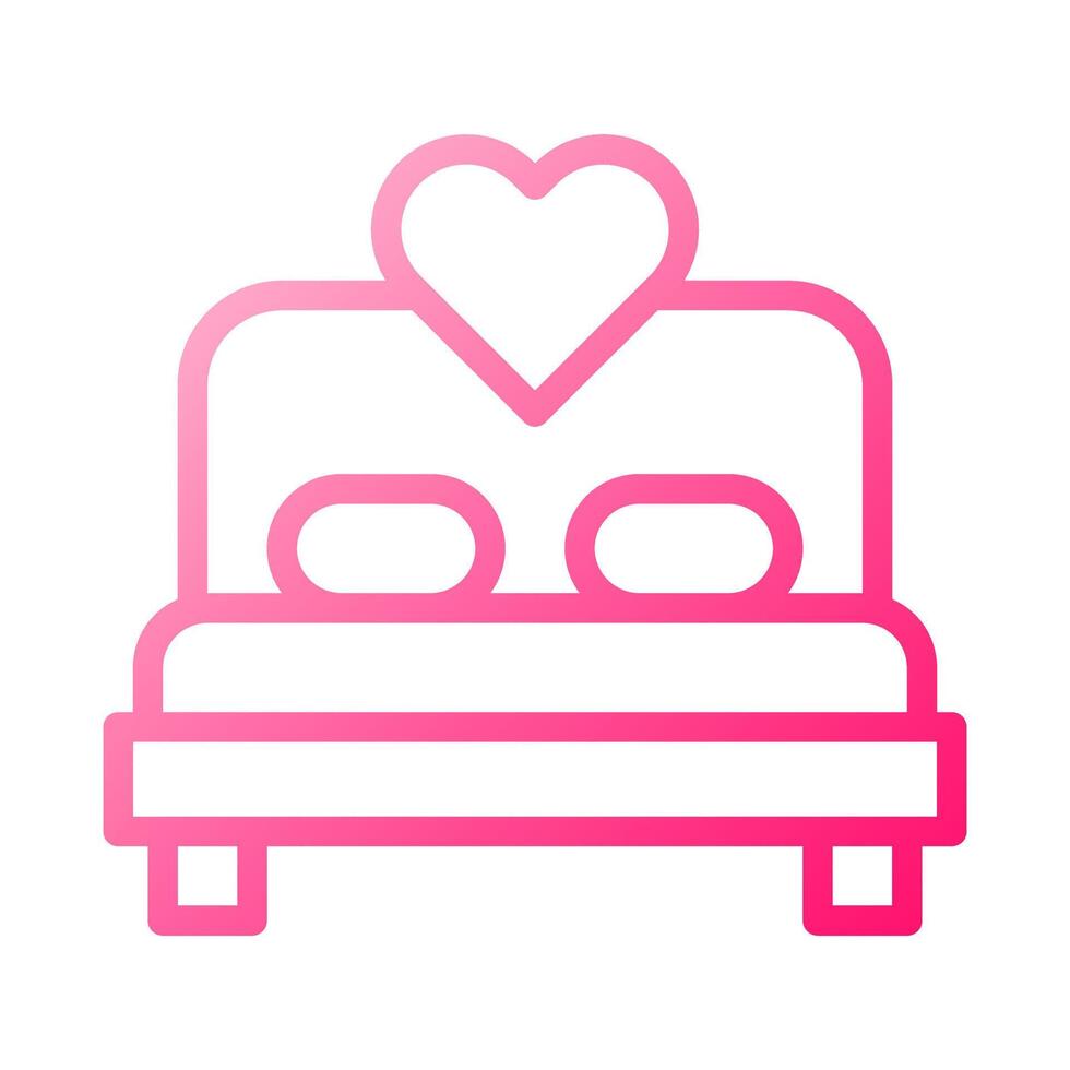 cama icono degradado rojo estilo san valentín ilustración vector elemento y símbolo perfecto.