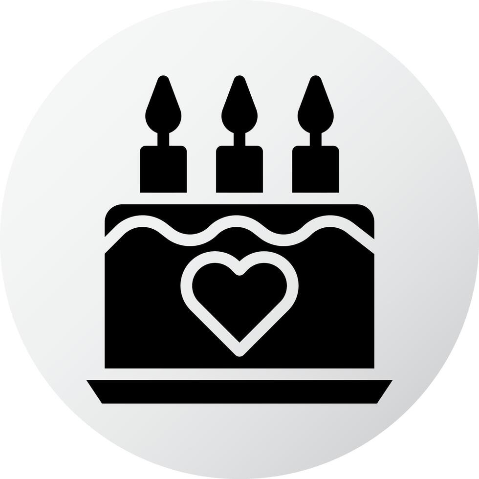 cake icon filled black white style valentine illustration vector element and symbol perfect.