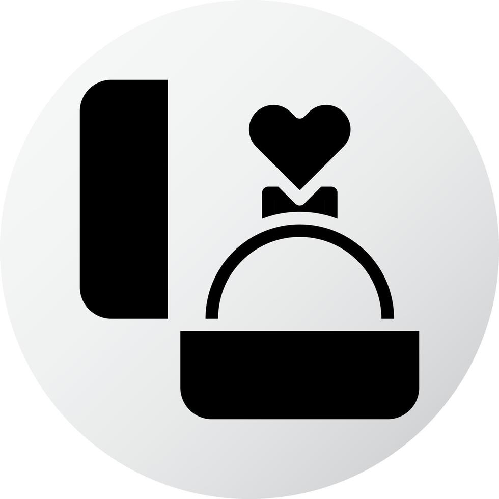 icono de anillo relleno estilo blanco negro ilustración de San Valentín elemento vectorial y símbolo perfecto. vector