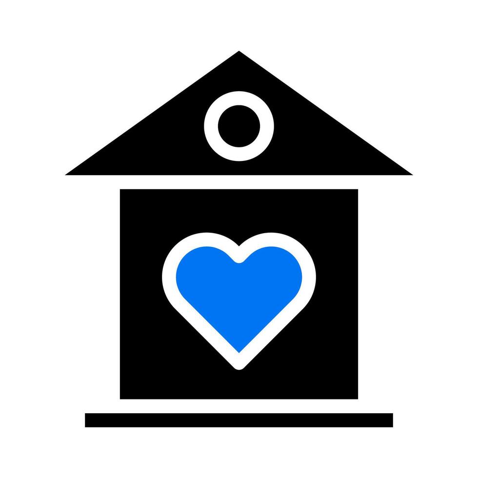 house icon solid blue black style valentine illustration vector element and symbol perfect.