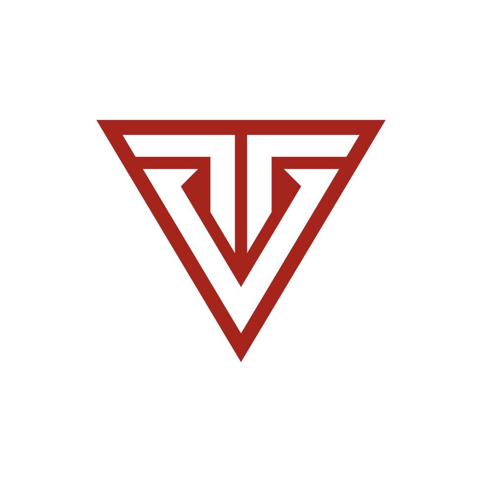 vector de diseño de logotipo de letra inicial tv vt
