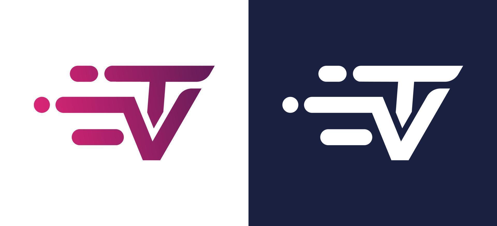 diseño de logotipo de tv de letra inicial vector
