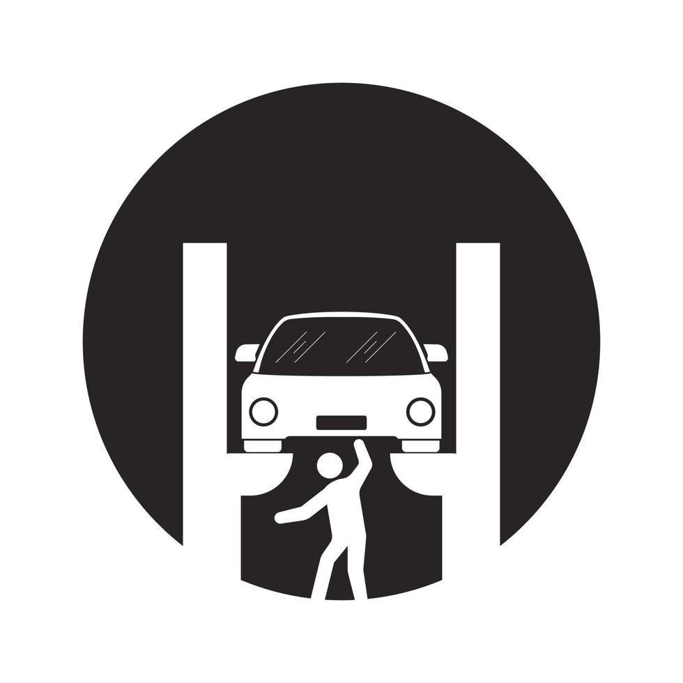 car lift hydraulic icon vector