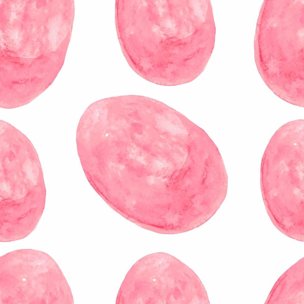 Seamless pattern Pink watercolor egg, happy easter vector