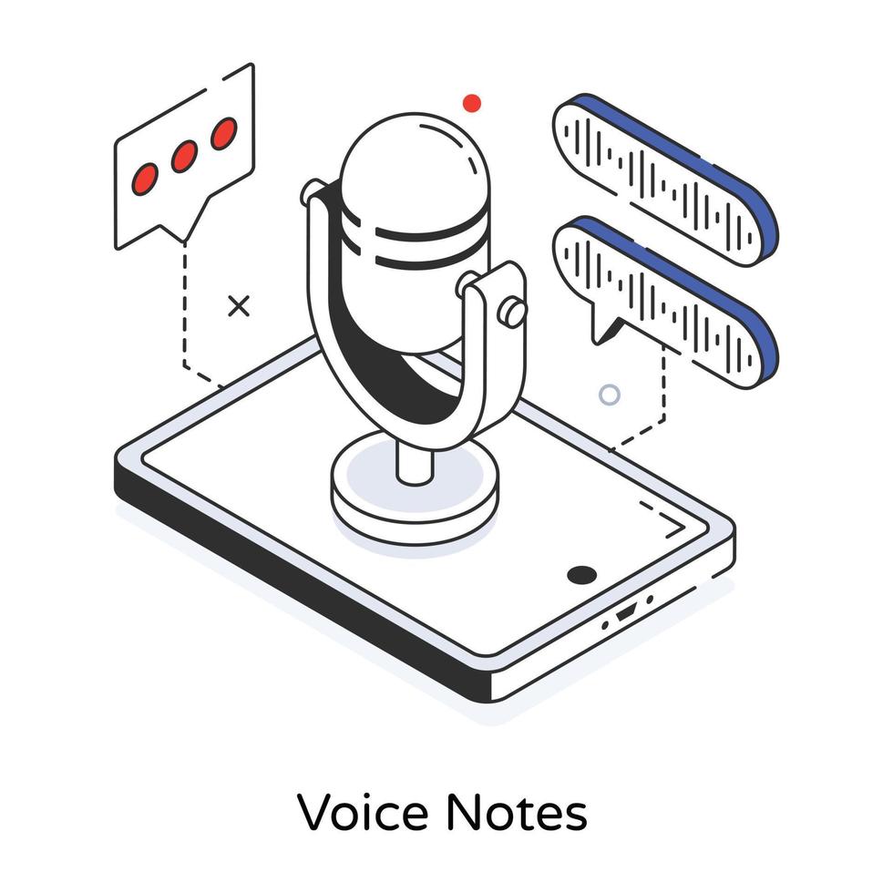 Trendy Voice Notes vector