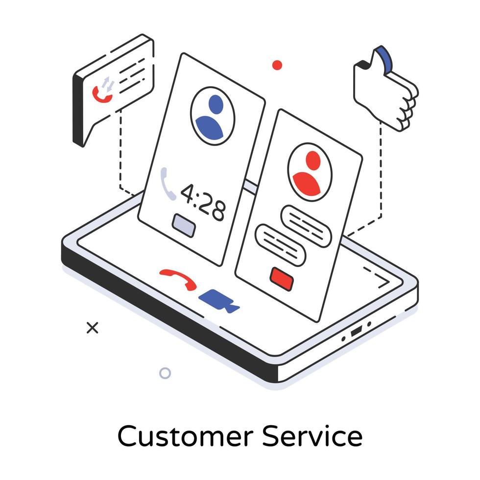 Trendy Customer Service vector