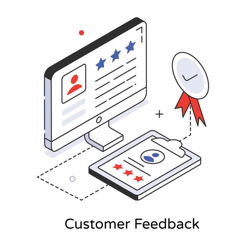 Trendy Customer Feedback vector