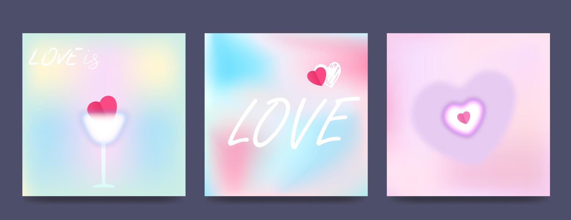 Happy Valentine s Day greeting cards. Fashion gradients. Social media story templates for digital marketing and sales promotion. Vector