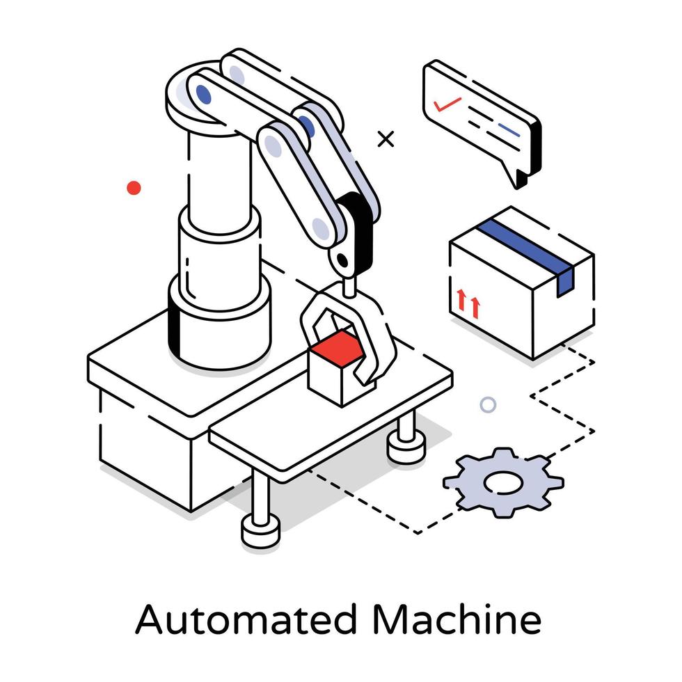 Trendy Automated Machine vector