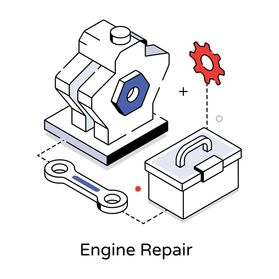 Trendy Engine Repair vector