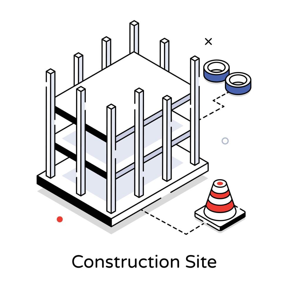 Trendy Construction Site vector