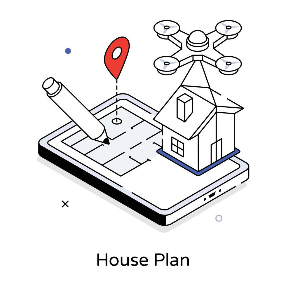 Trendy House Plan vector