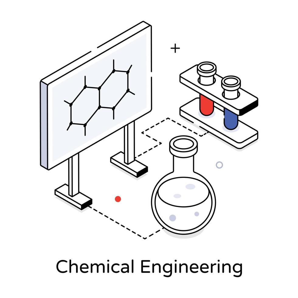 Trendy Chemical Engineering vector