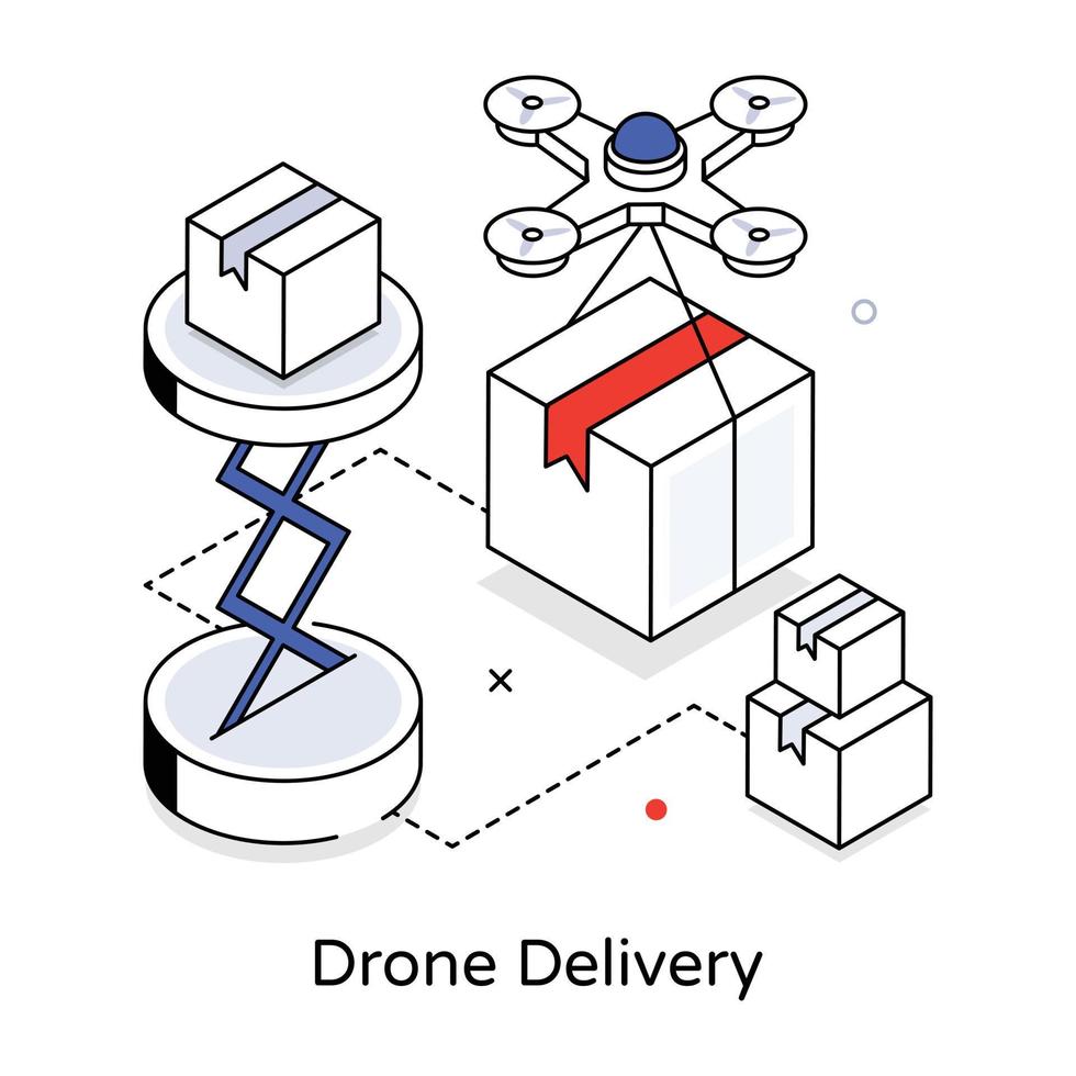 Trendy Drone Delivery 19547240 Vector Art at Vecteezy
