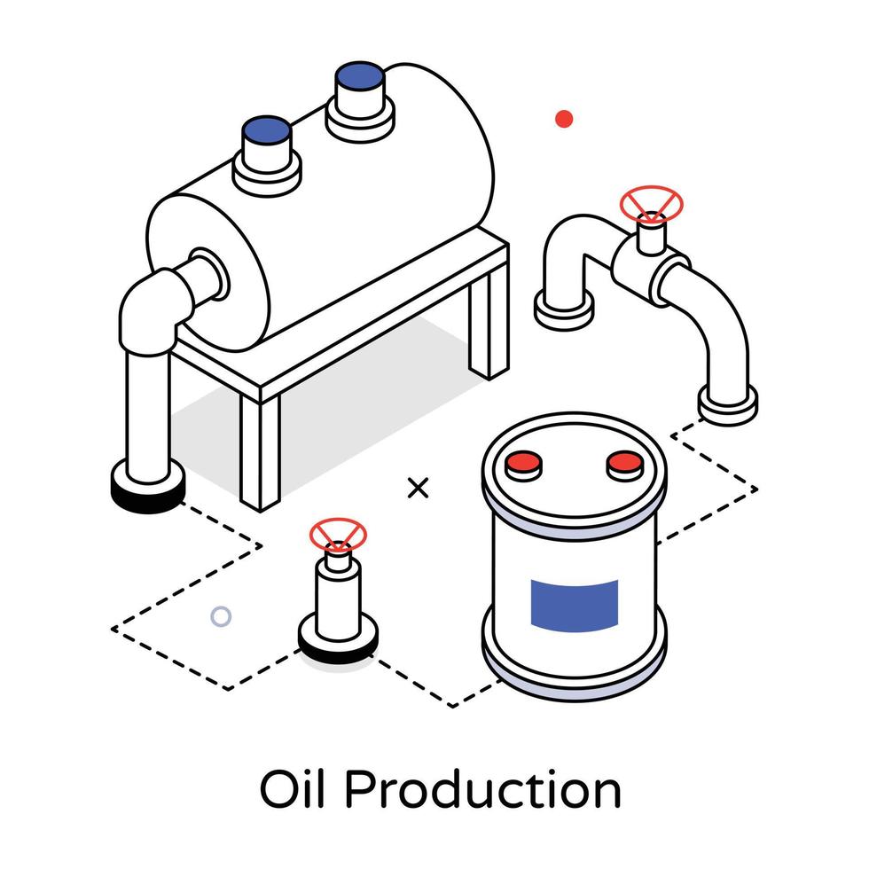 Trendy Oil Production vector