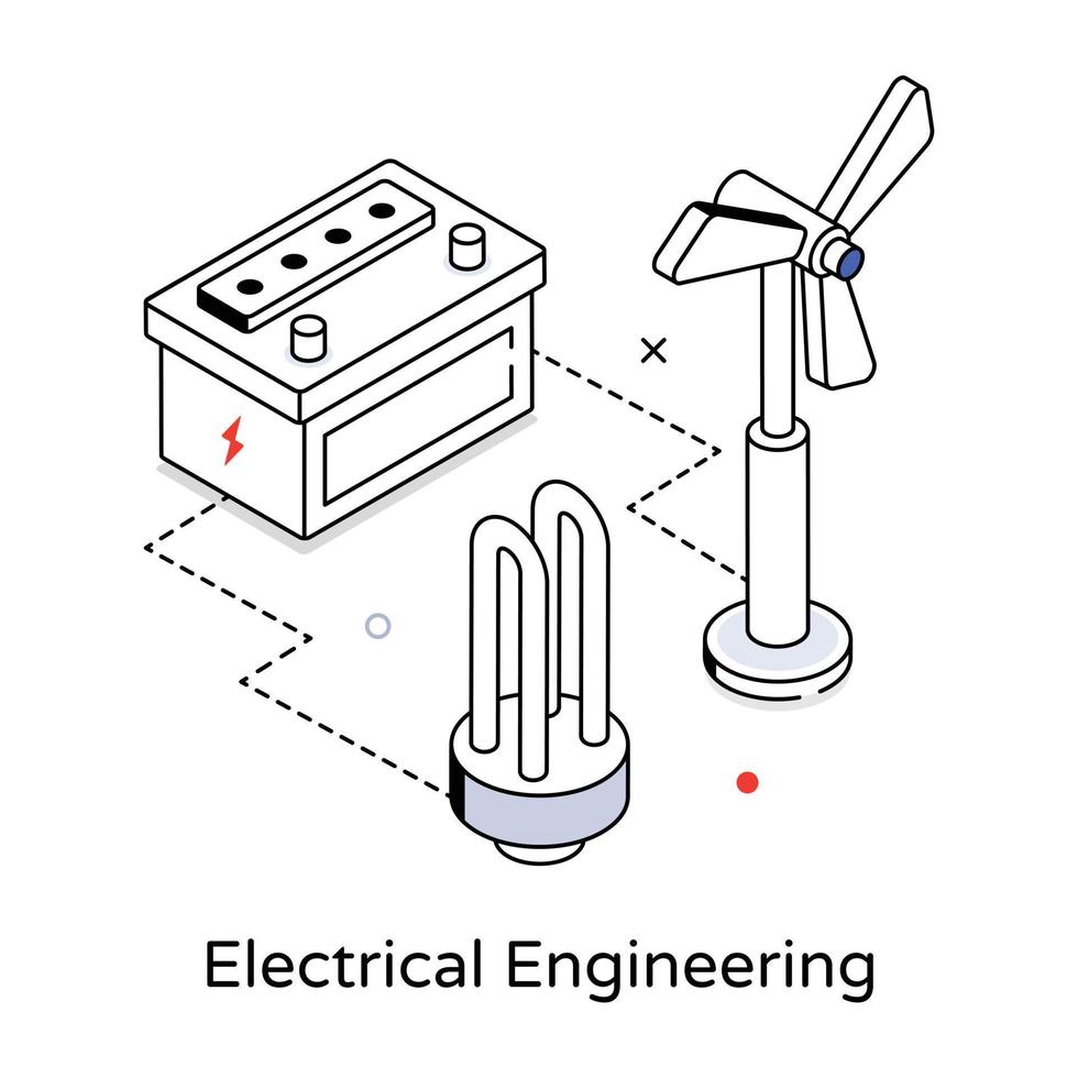 Trendy Electrical Engineering vector