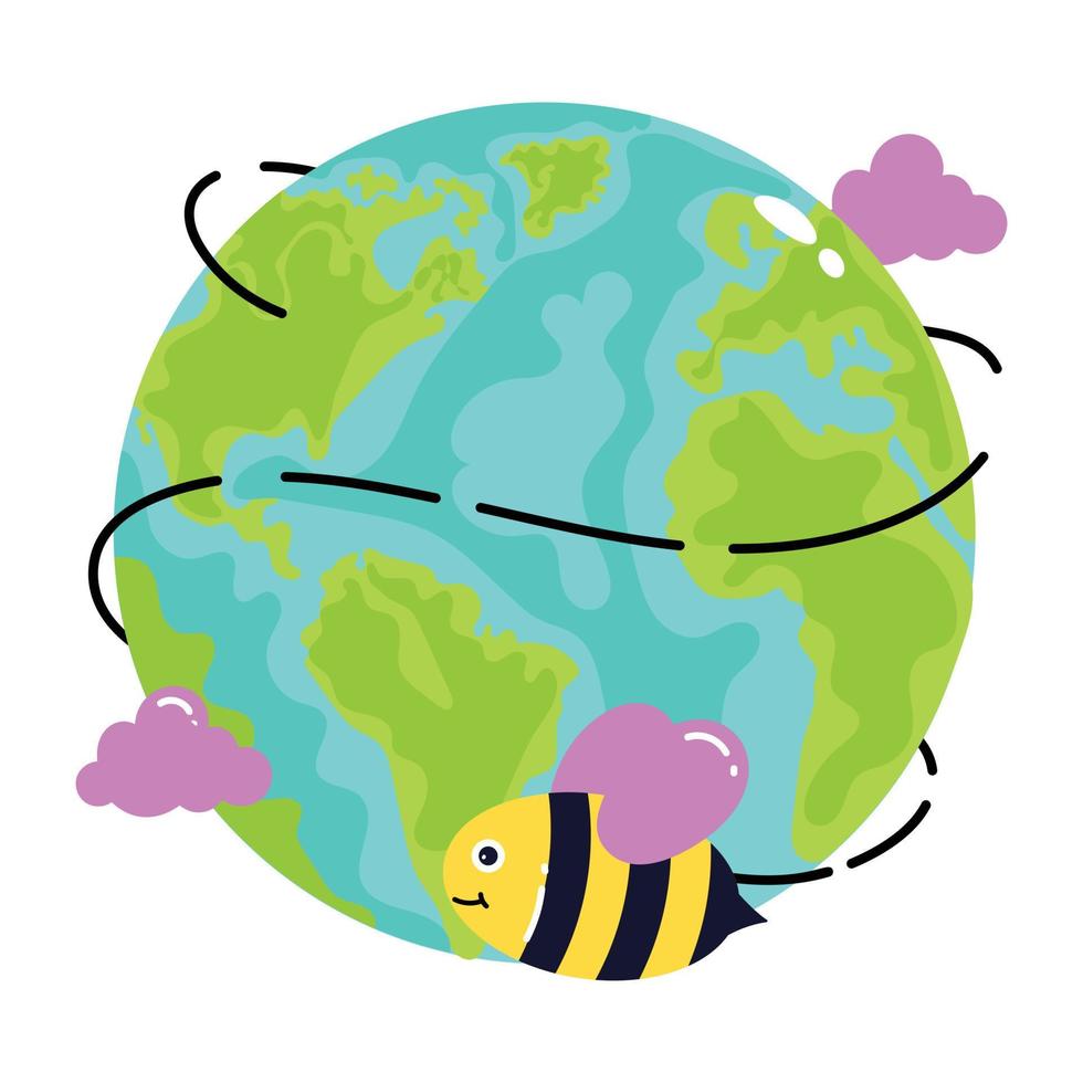 Trendy World Bee vector