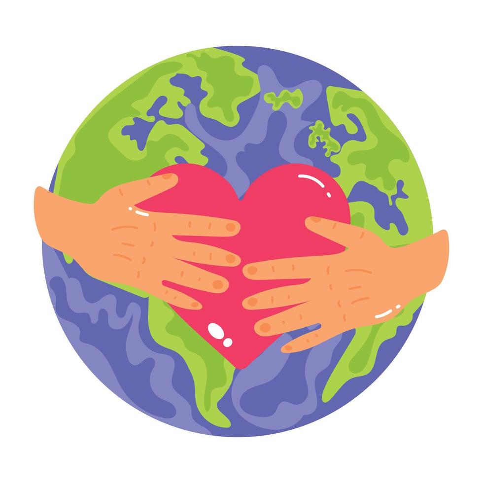 Trendy Love Earth vector