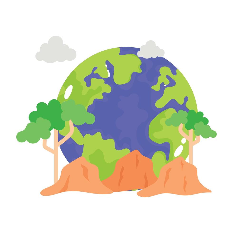 Trendy World Nature vector