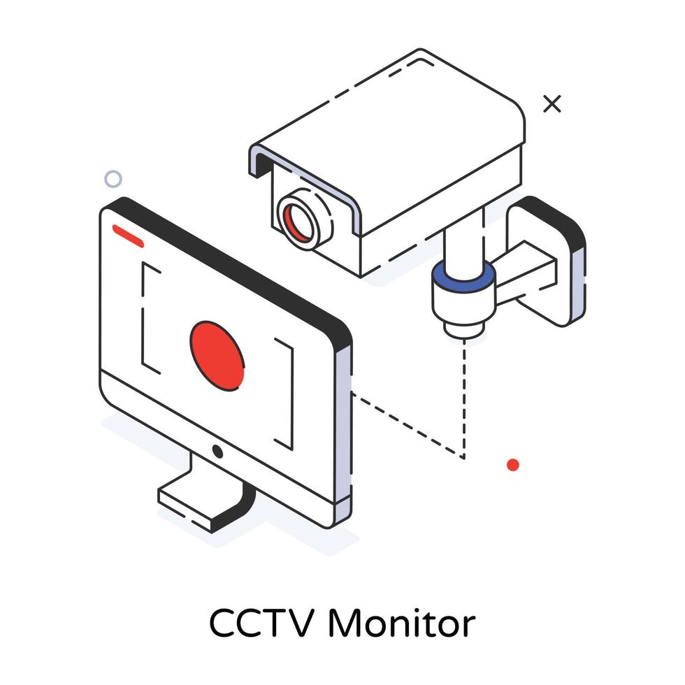 monitor cctv de moda vector