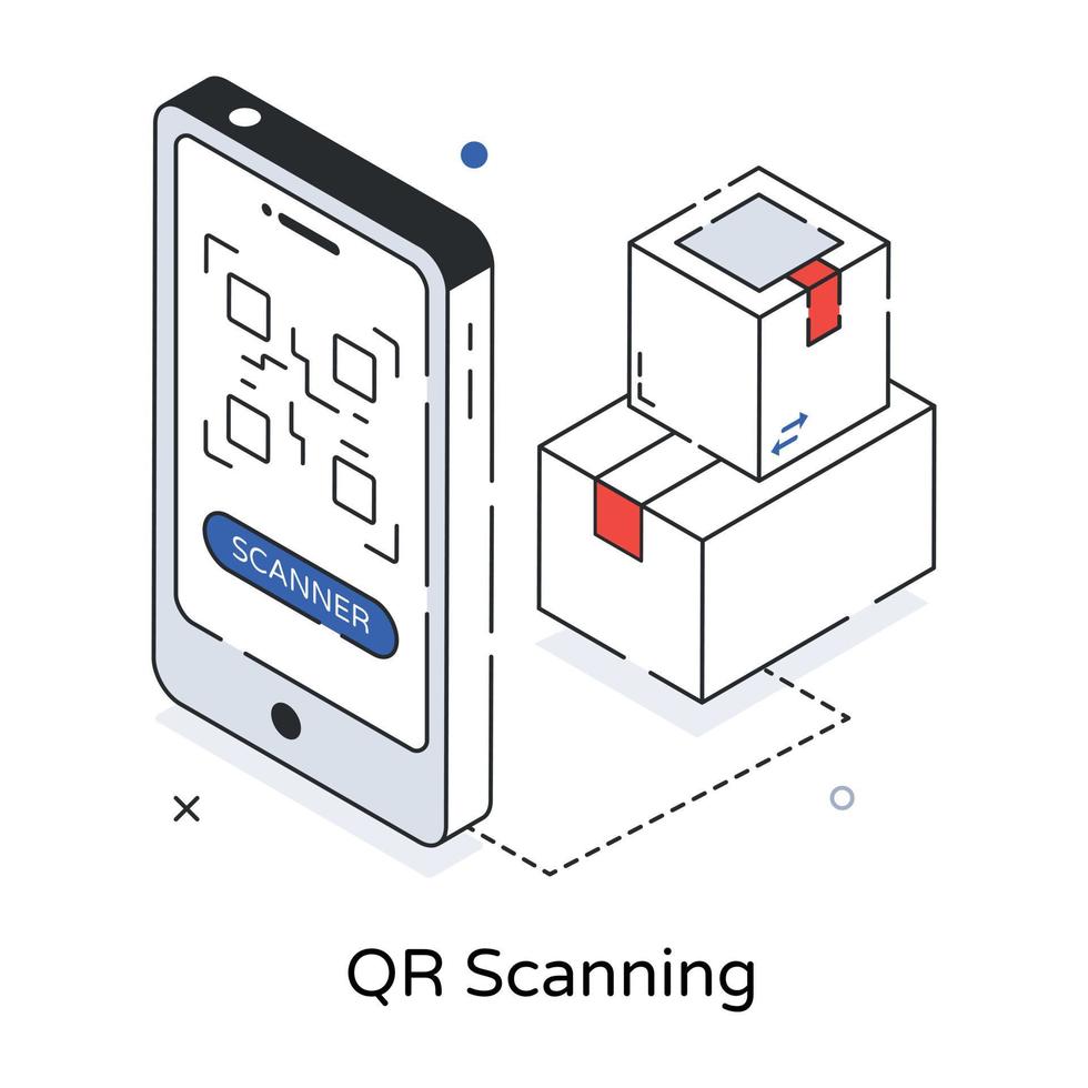 Trendy QR Scanning vector