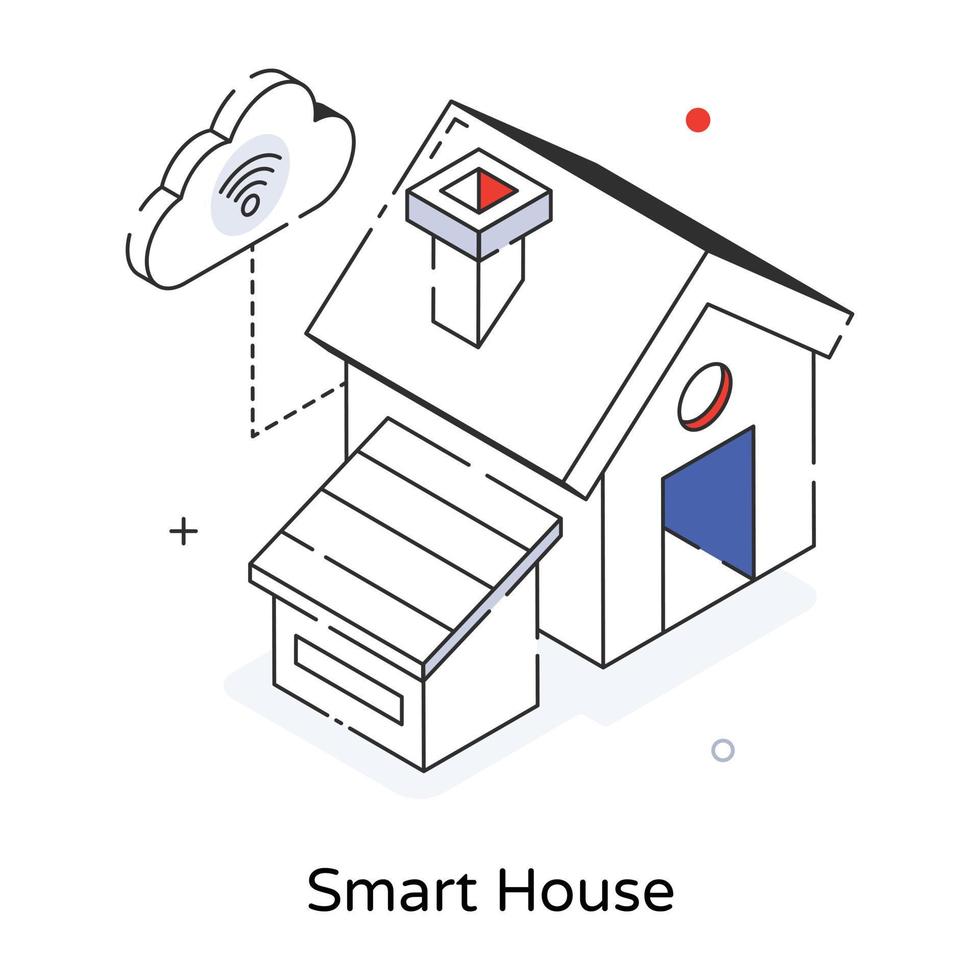 Trendy Smart House vector