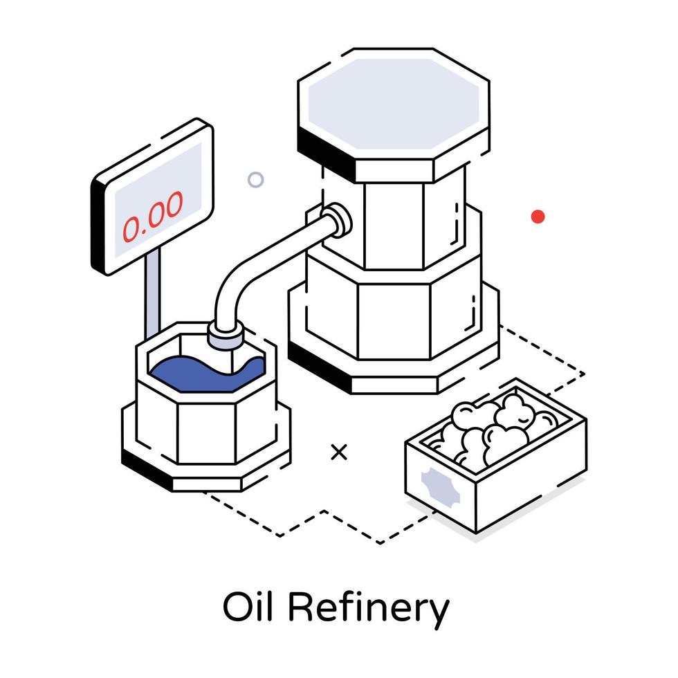 refinería de petróleo de moda vector