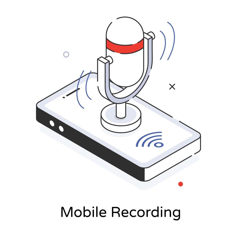 Trendy Mobile Recording vector