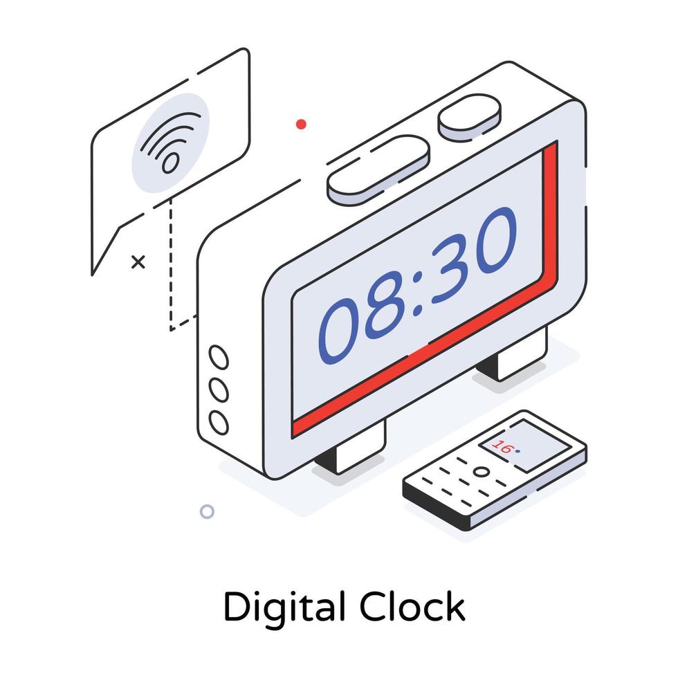 Trendy Digital Clock vector