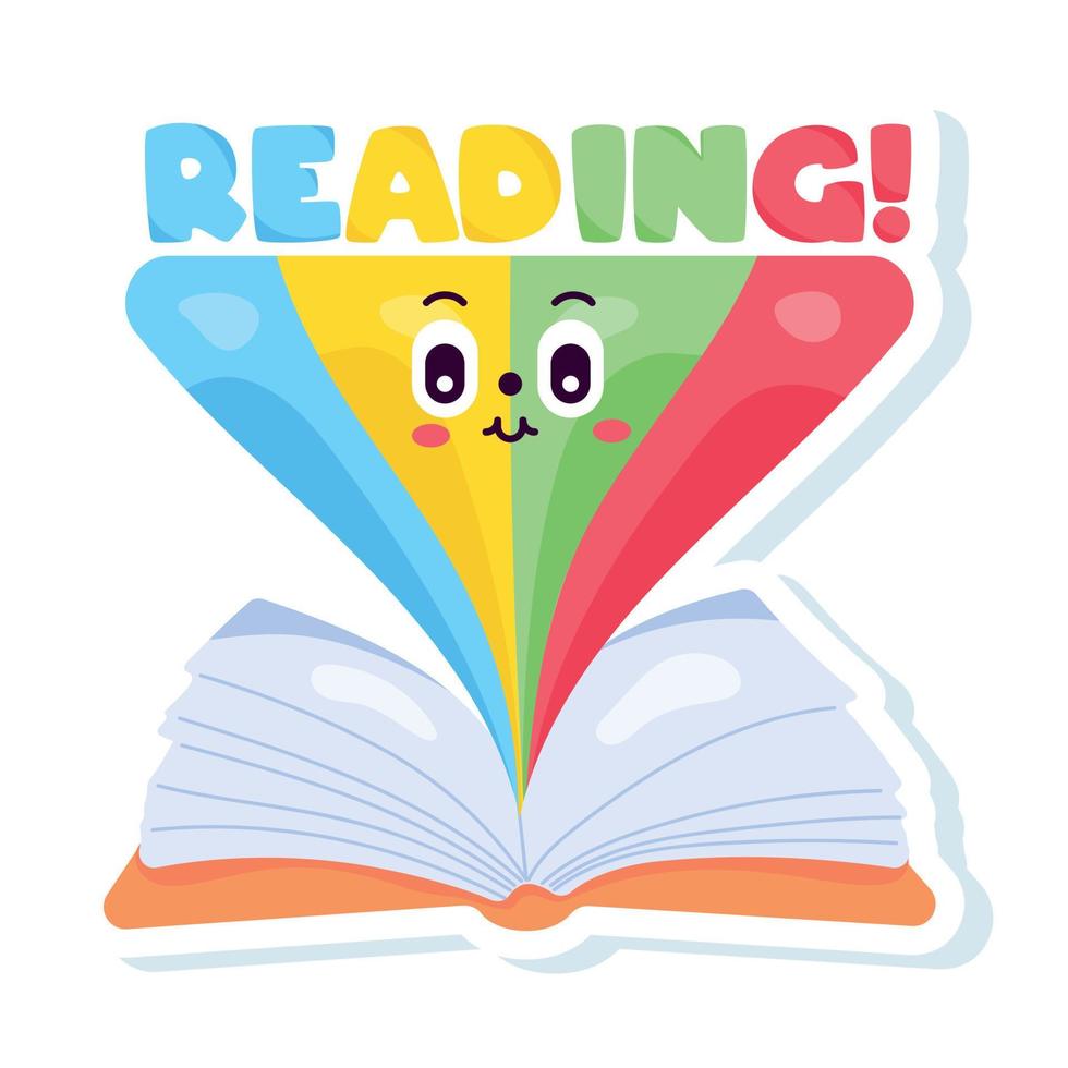 Trendy Book Reading vector