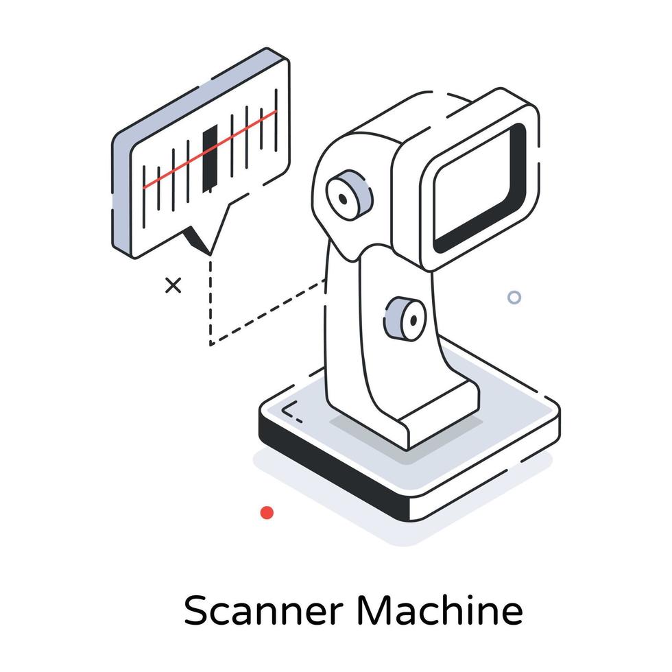 Trendy Scanner Machine vector