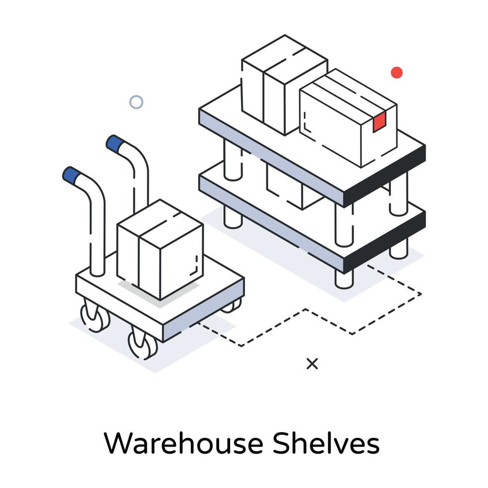 Trendy Warehouse Shelves vector