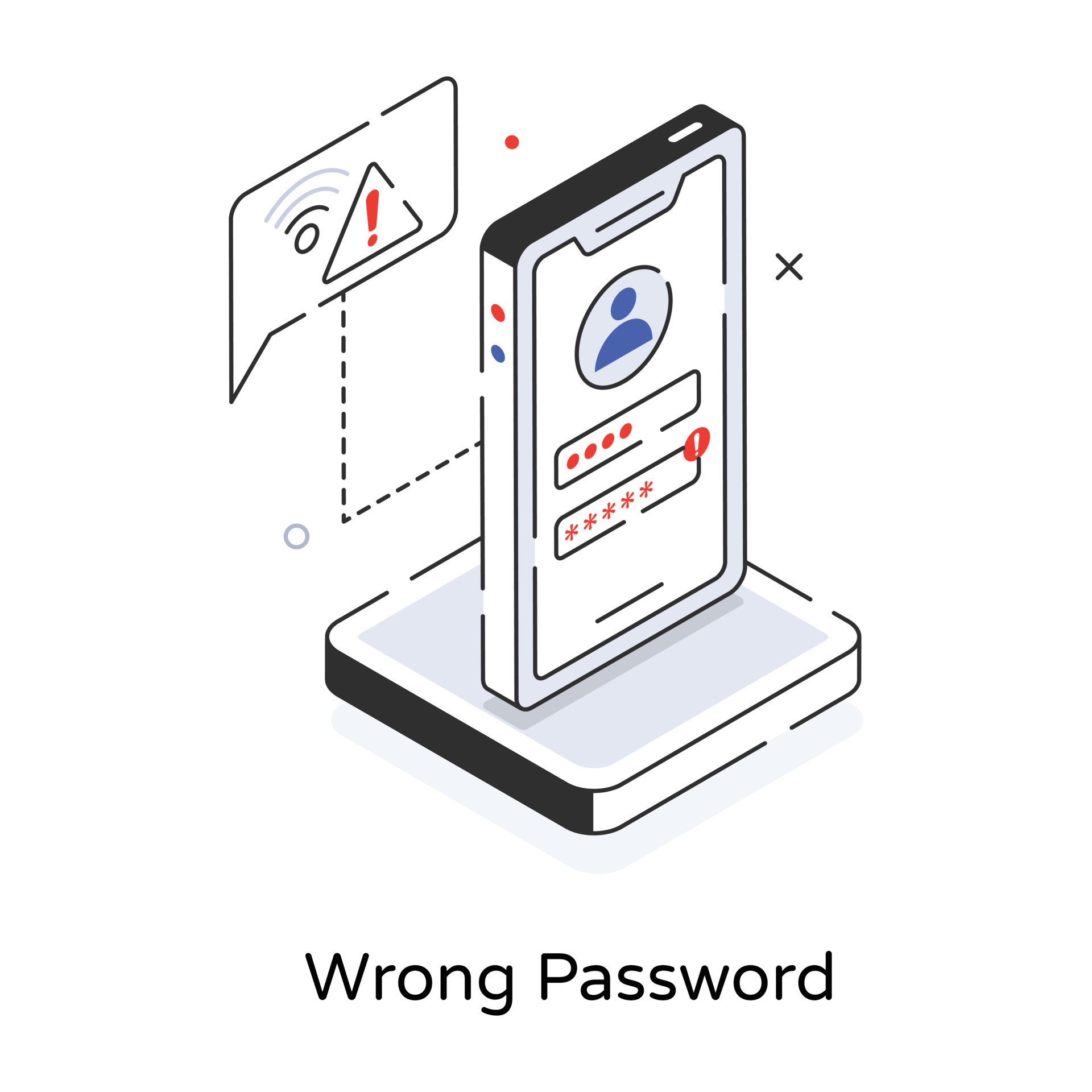 Trendy Wrong Password 19547468 Vector Art at Vecteezy