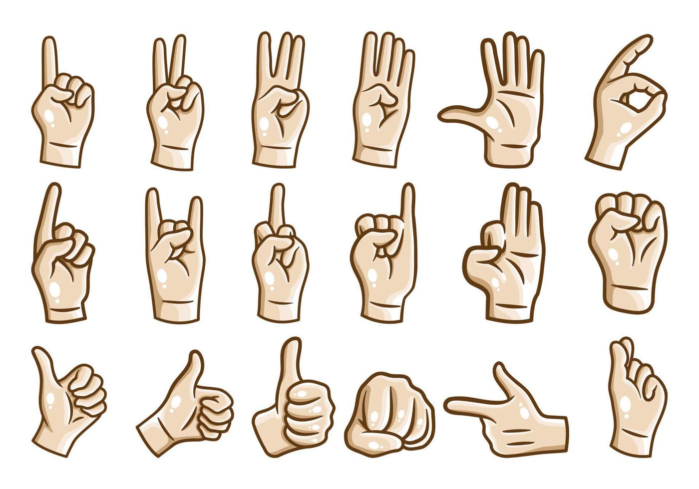 Collection of Hand Gestures Design Vectors