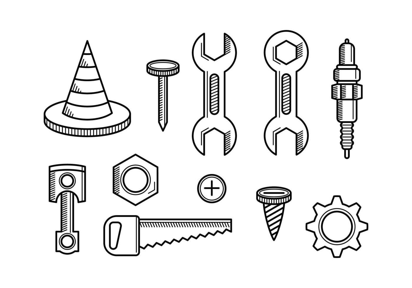 Mechanical Equipment Collection Vector Design