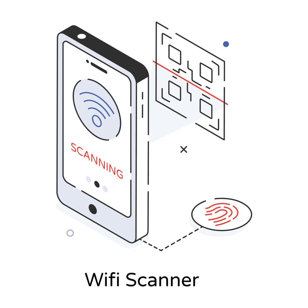 escáner wifi de moda vector