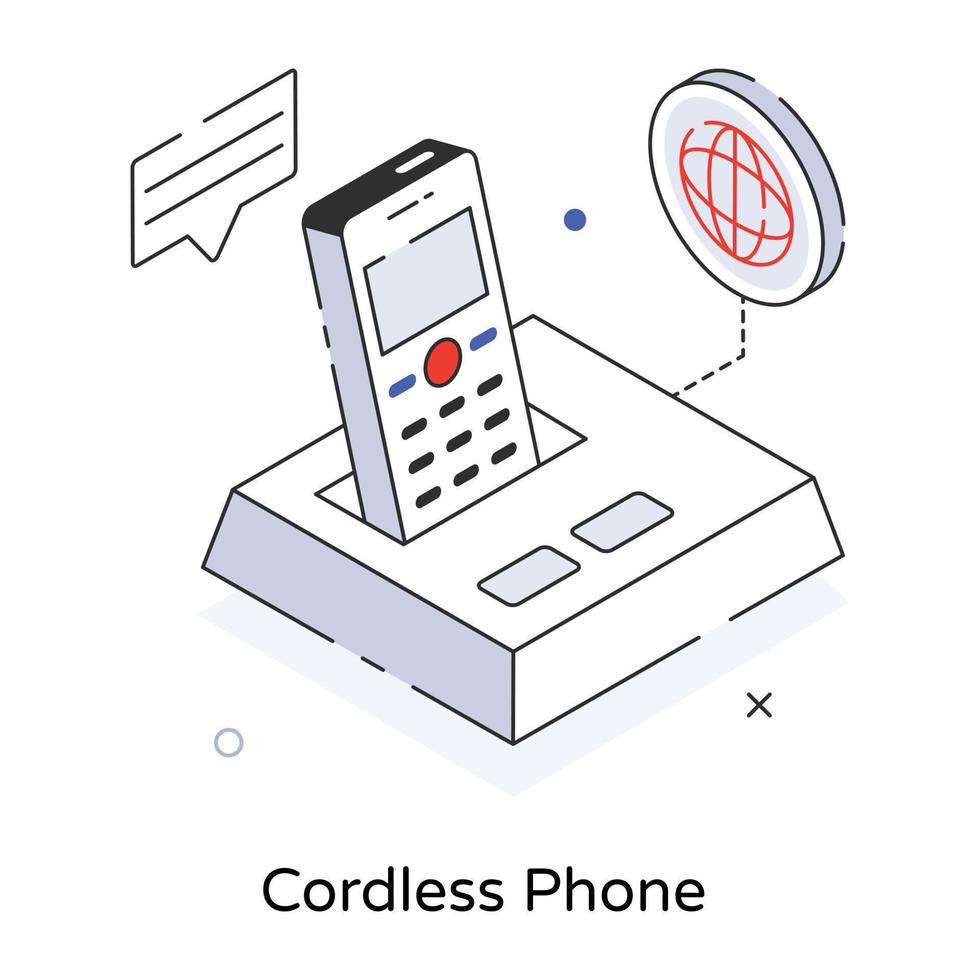 Trendy Cordless Phone vector
