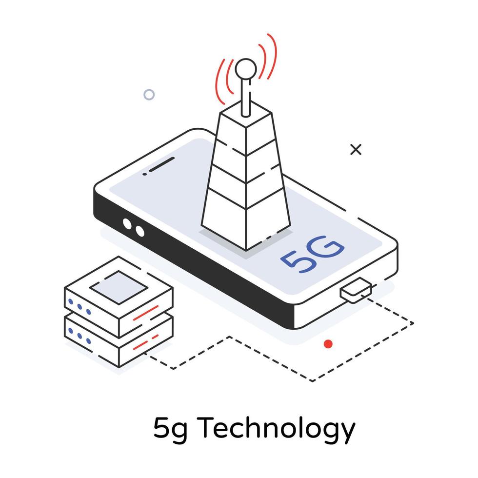 Trendy 5g Technology vector