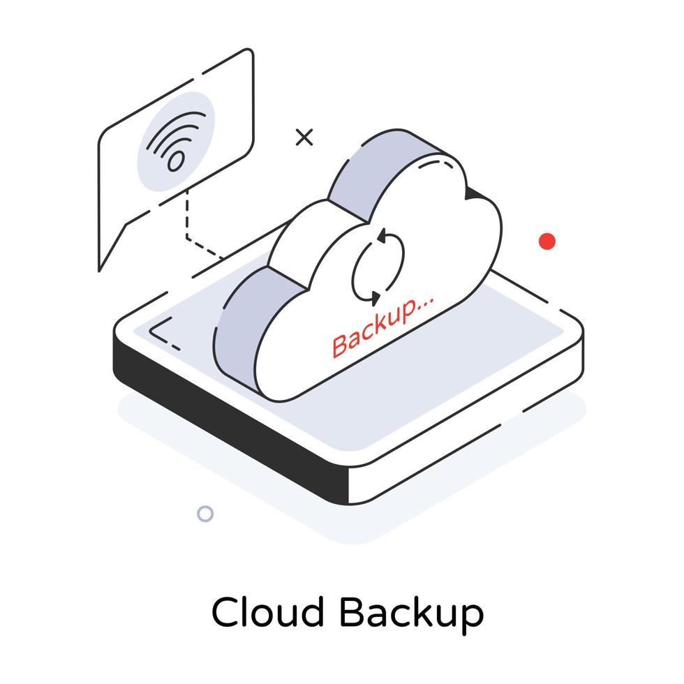 Trendy Cloud Backup vector