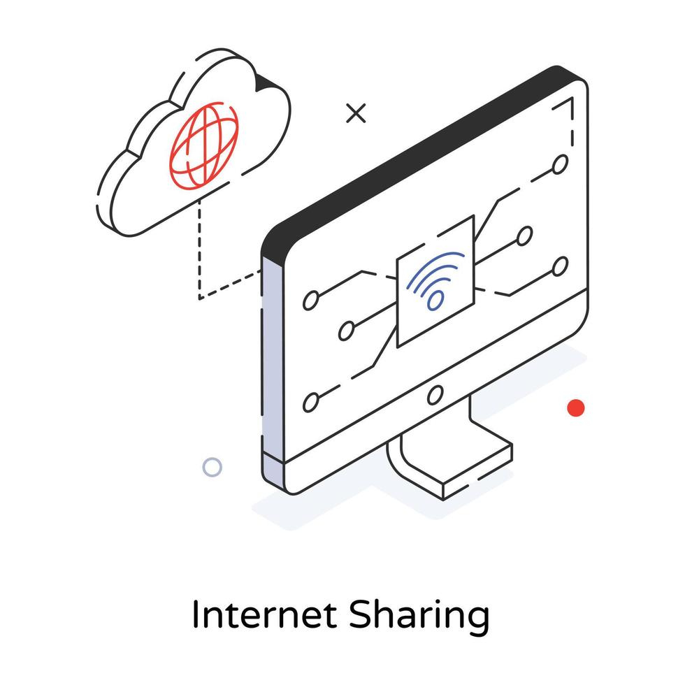 Trendy Internet Sharing vector