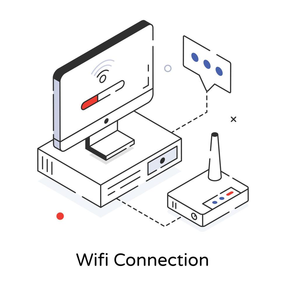 conexión wifi de moda vector