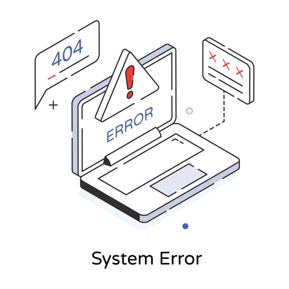 error del sistema de moda vector